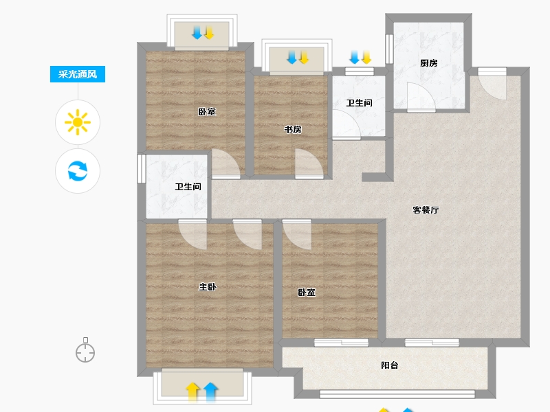 江苏省-盐城市-均和华府-100.00-户型库-采光通风