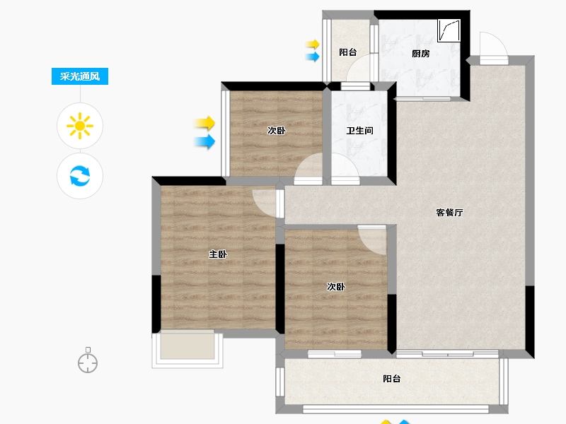 四川省-达州市-达州绿地城-78.00-户型库-采光通风