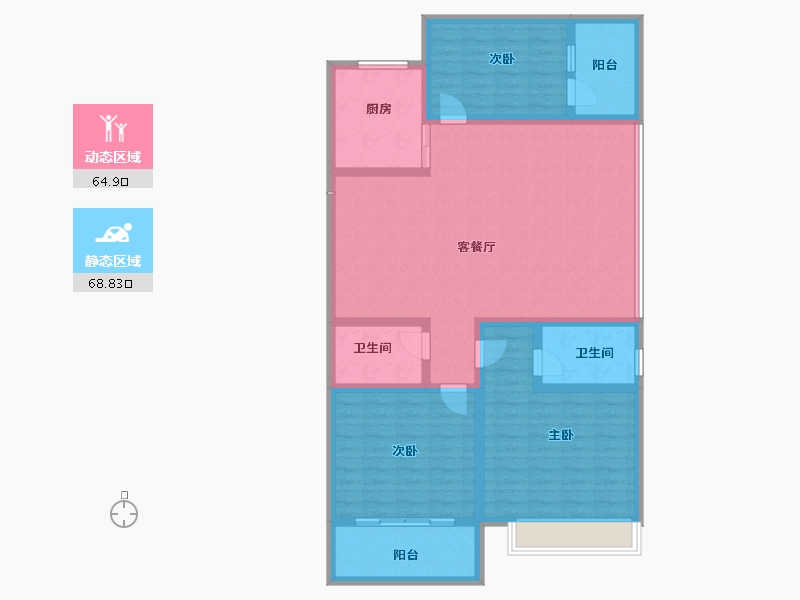 山西省-运城市-鑫洋中心城壹号院-120.22-户型库-动静分区