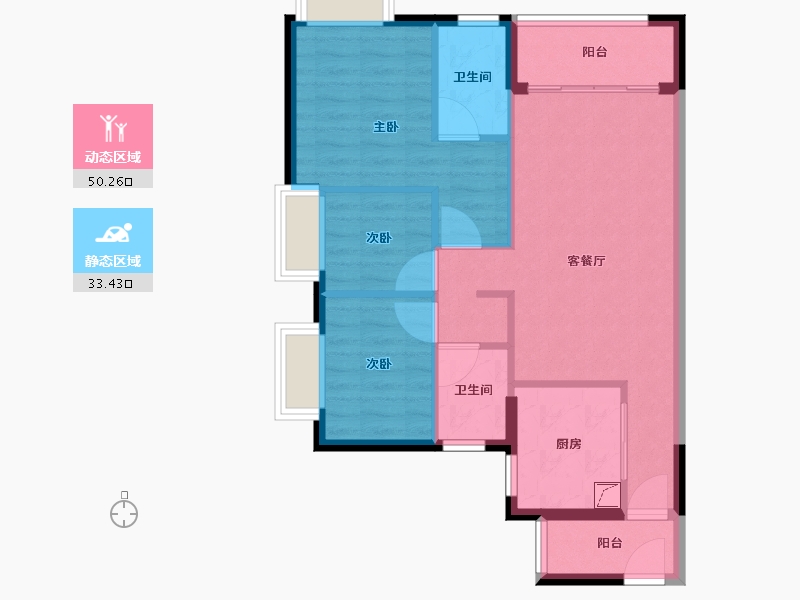 广东省-江门市-时代雁山湖(鹤山)-74.86-户型库-动静分区