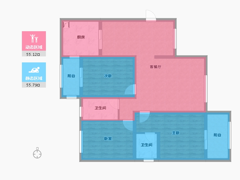 陕西省-西安市-中煤小区-100.00-户型库-动静分区