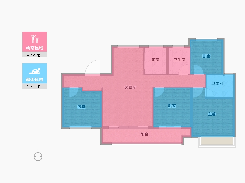 河南省-平顶山市-宝丰建业紫园-115.20-户型库-动静分区