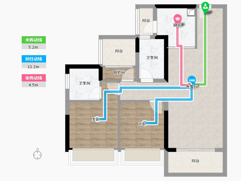 广东省-江门市-碧桂园·天麓湖-75.26-户型库-动静线