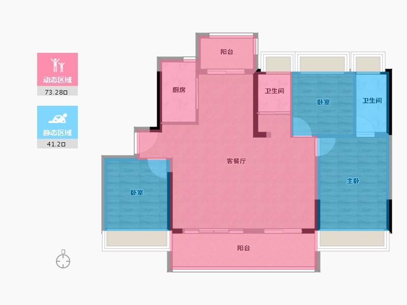 河南省-平顶山市-宝丰碧桂园-104.00-户型库-动静分区