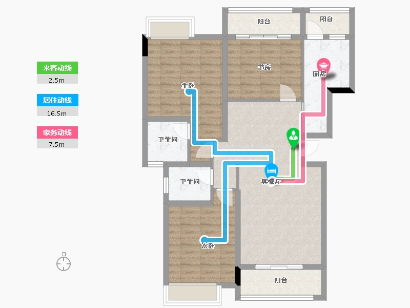 广西壮族自治区-桂林市-漓江大河坊-100.78-户型库-动静线