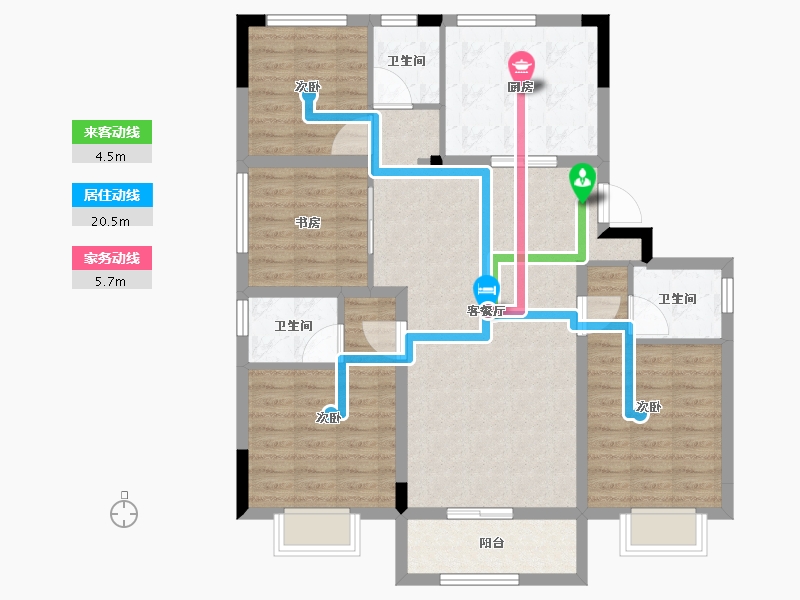 浙江省-湖州市-融创霅溪桃源-102.59-户型库-动静线