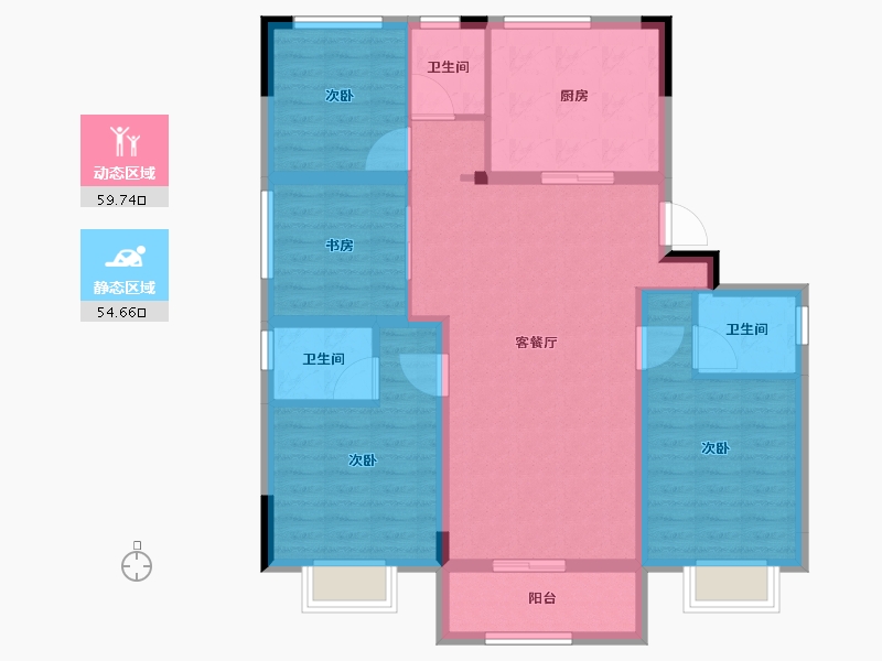 浙江省-湖州市-融创霅溪桃源-102.59-户型库-动静分区