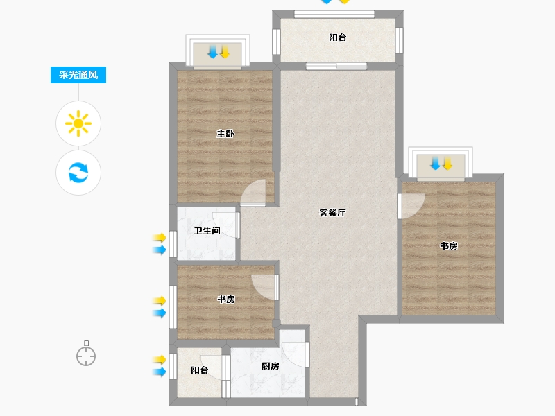 广东省-广州市-富力南驰富颐华庭-100.00-户型库-采光通风