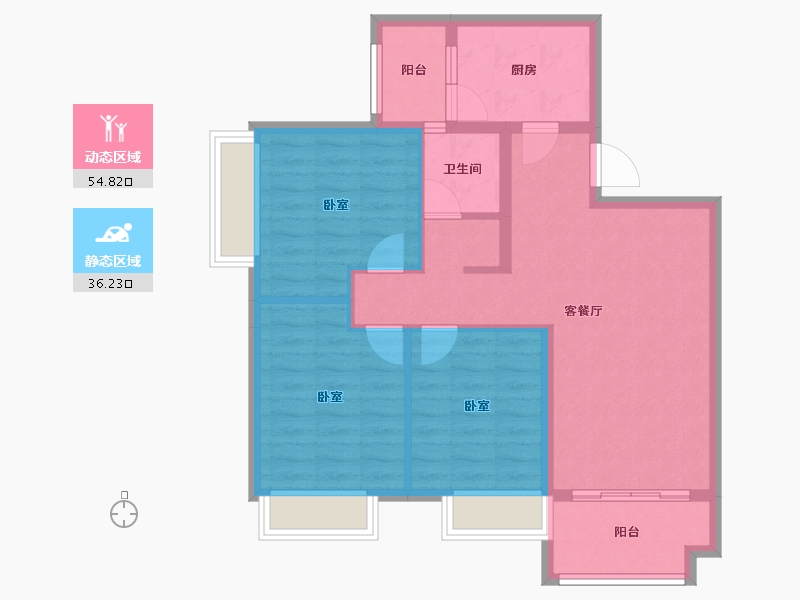 贵州省-黔南布依族苗族自治州-中国铁建东来尚城-81.42-户型库-动静分区