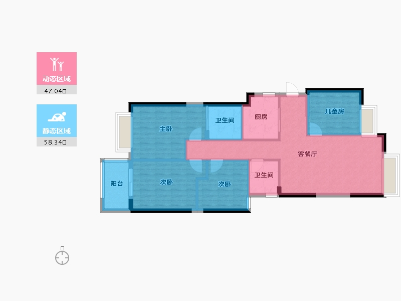 福建省-福州市-万科金域时代-105.00-户型库-动静分区