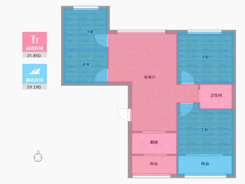 辽宁省-鞍山市-唐盛家和天下-67.78-户型库-动静分区