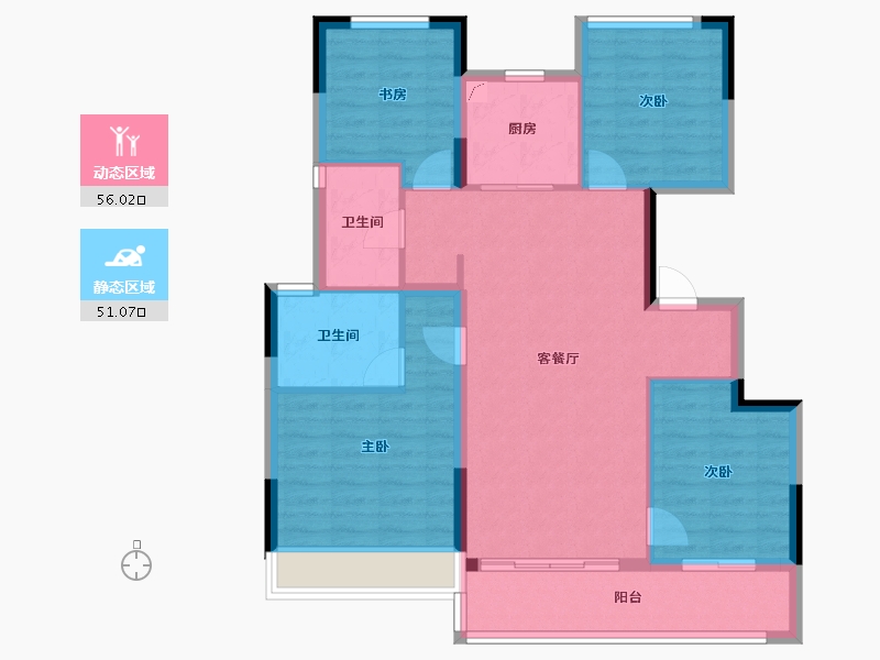 安徽省-芜湖市-融创北京路1號-96.37-户型库-动静分区