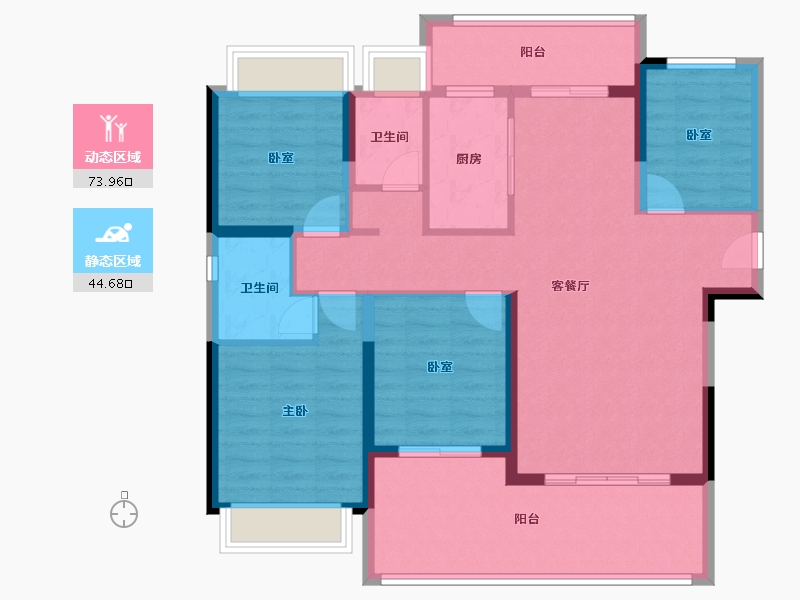 广东省-韶关市-南雄凯德豪庭-106.34-户型库-动静分区