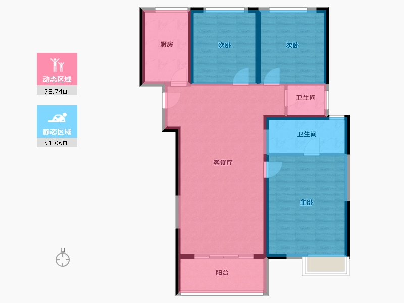 湖北省-宜昌市-万科理想城-99.20-户型库-动静分区