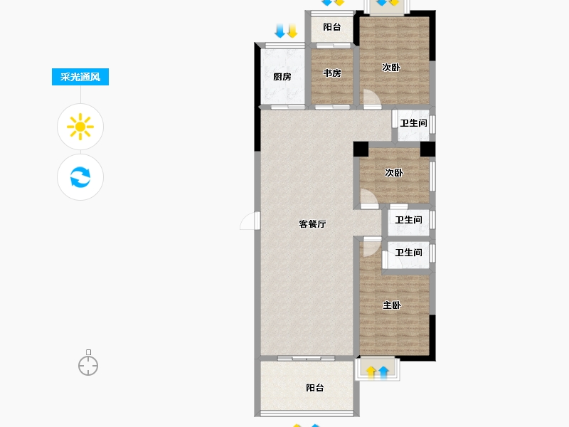 广东省-潮州市-凤凰新城-107.73-户型库-采光通风