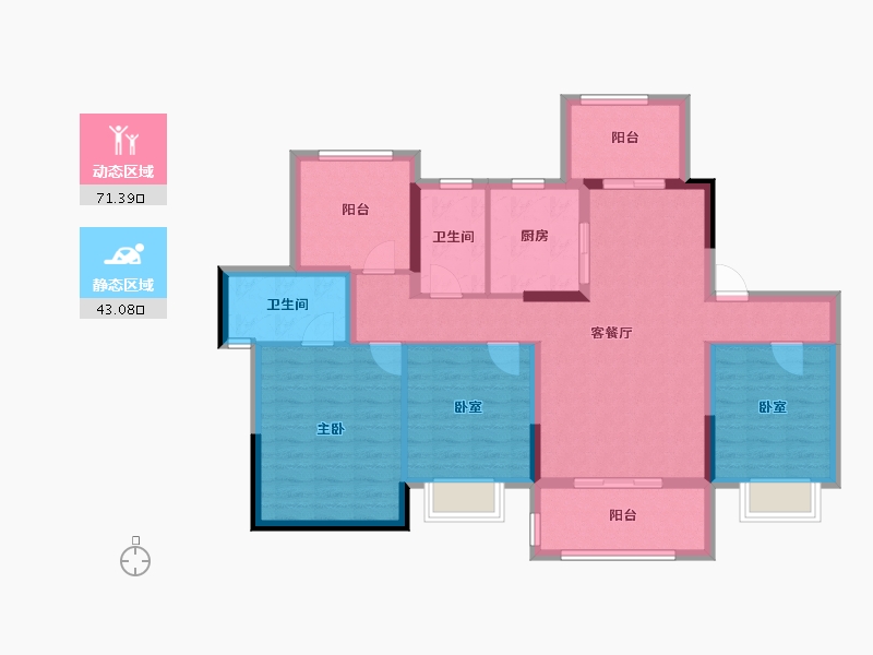 广东省-江门市-新城·博富领会国际-102.01-户型库-动静分区