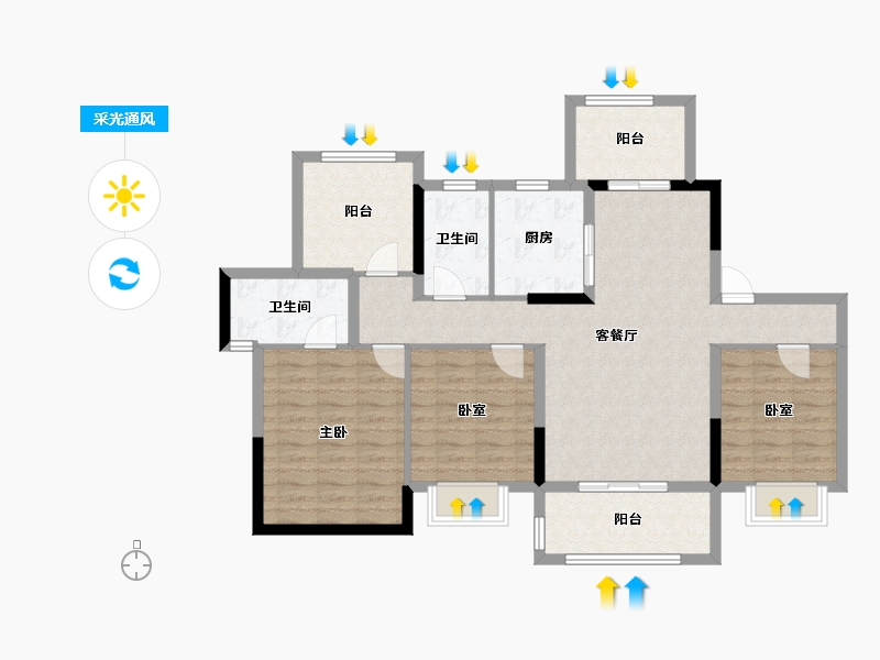 广东省-江门市-新城·博富领会国际-102.01-户型库-采光通风