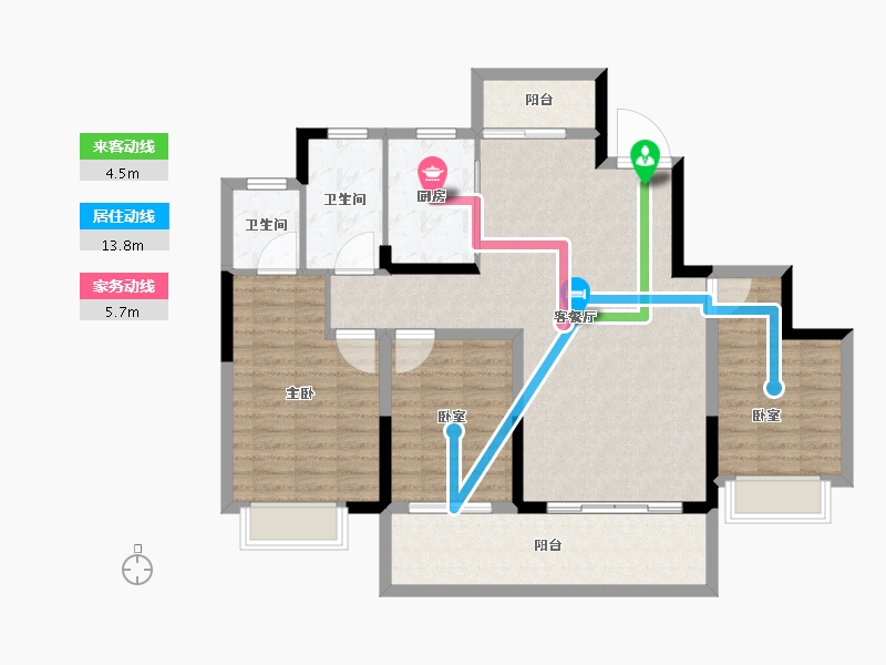 河南省-平顶山市-广诚美林府-106.40-户型库-动静线