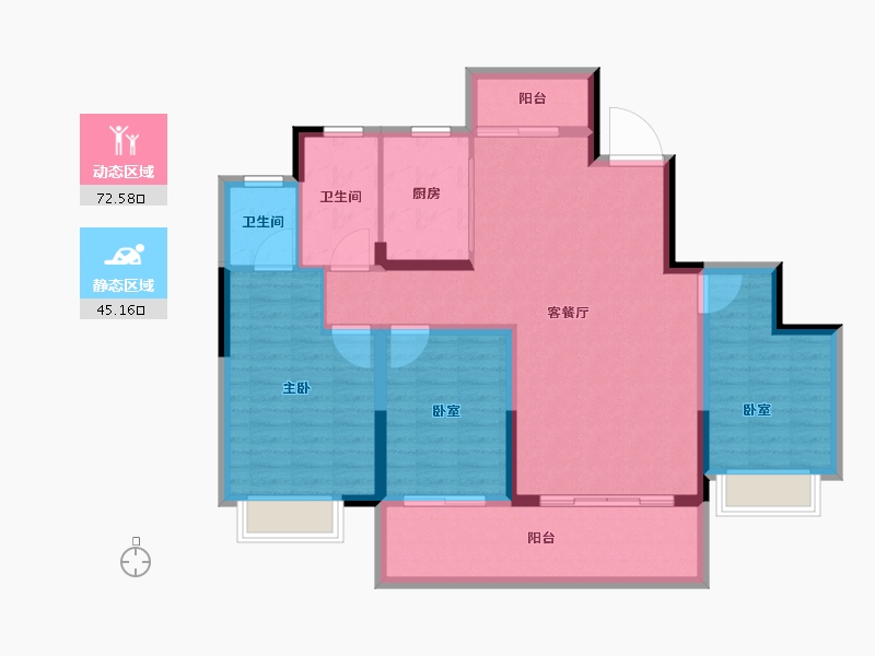 河南省-平顶山市-广诚美林府-106.40-户型库-动静分区