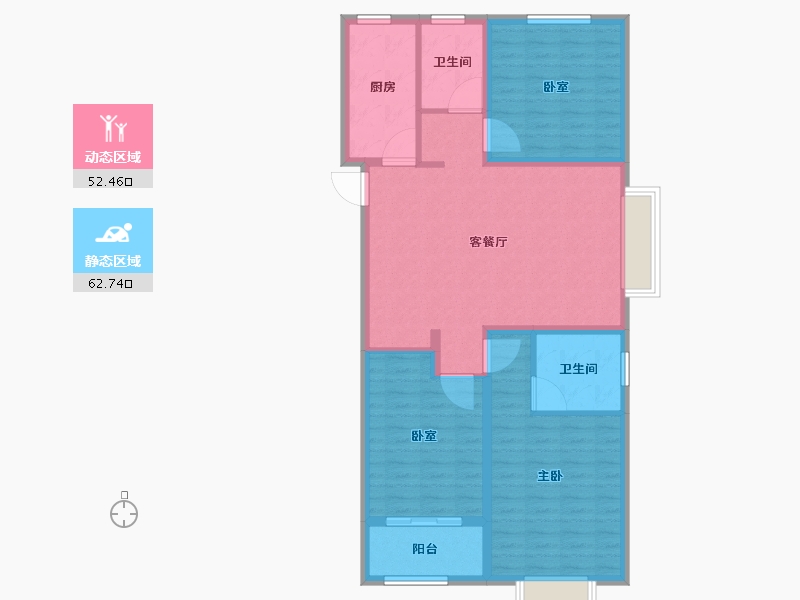 山东省-菏泽市-东亚国睿华庭-104.01-户型库-动静分区