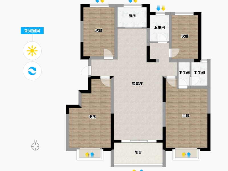 山东省-临沂市-潘湖小区-146.00-户型库-采光通风