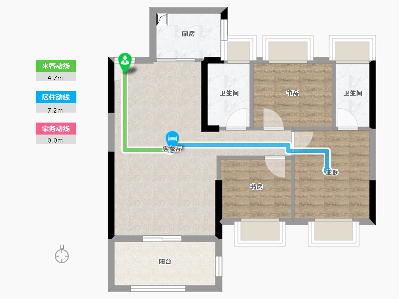 福建省-南平市-龙山首府-71.65-户型库-动静线