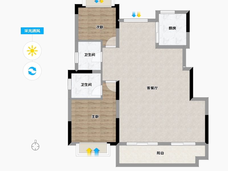 安徽省-蚌埠市-和顺山语序-93.73-户型库-采光通风