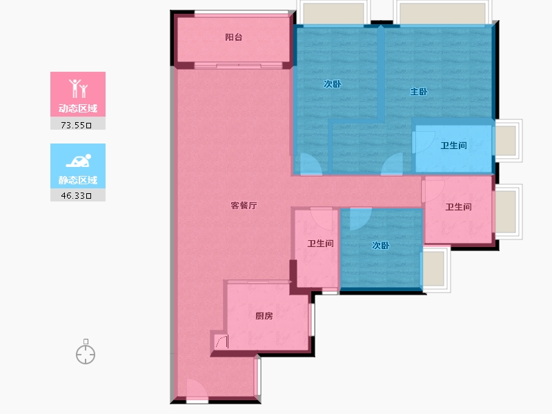 广东省-江门市-时代雁山湖(鹤山)-107.69-户型库-动静分区