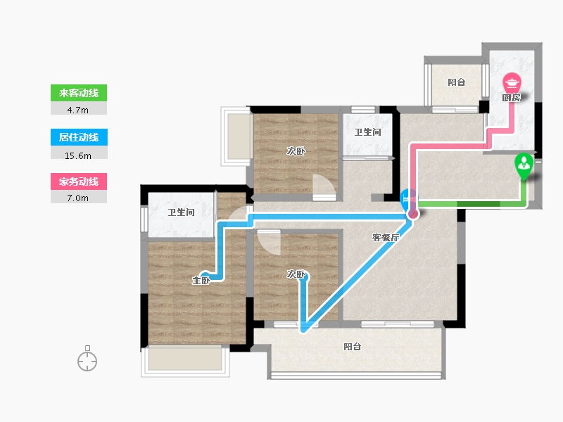 四川省-广安市-加德 学府一号-85.76-户型库-动静线