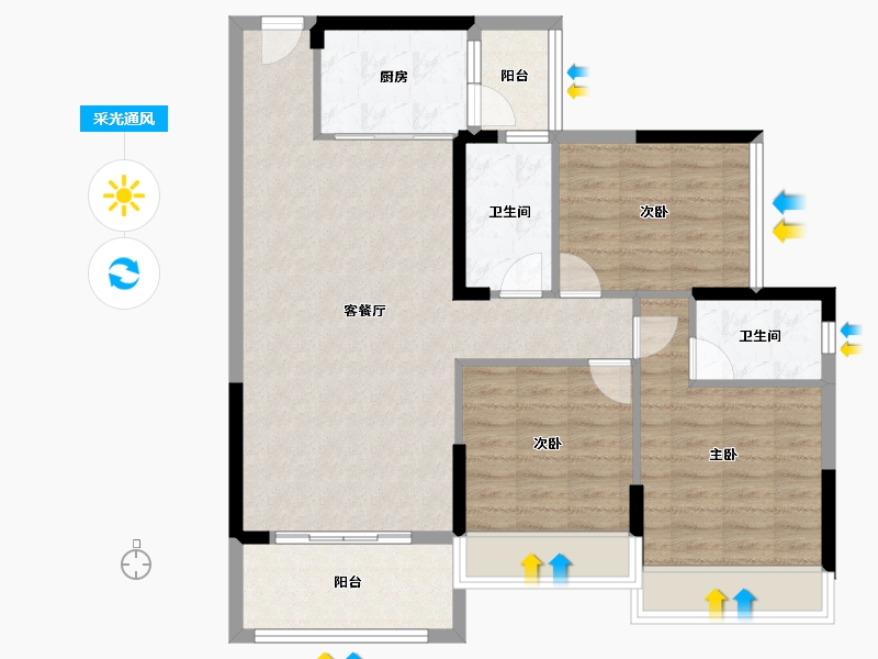 广东省-韶关市-南雄大福国际名城-91.72-户型库-采光通风