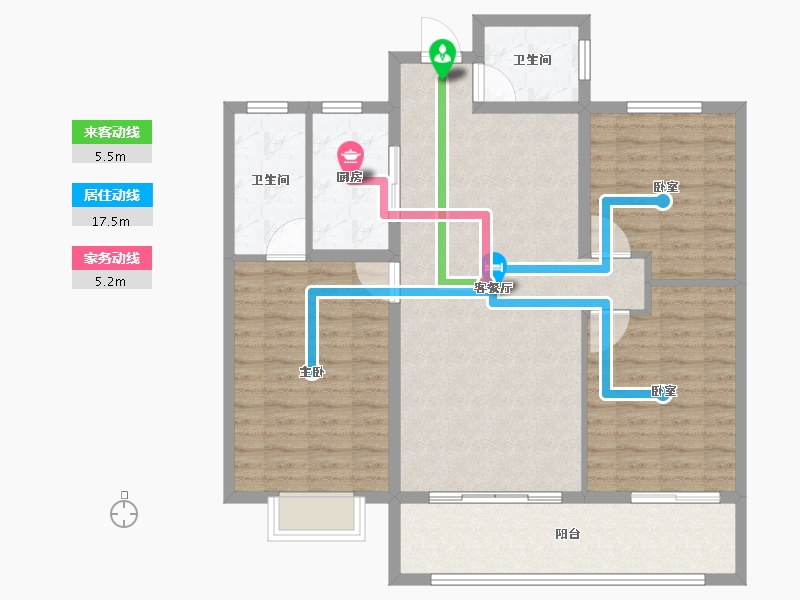 山东省-菏泽市-东亚国睿华庭-107.20-户型库-动静线