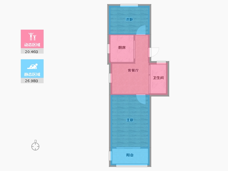 江苏省-南京市-银城花园20区-22号楼-45.00-户型库-动静分区