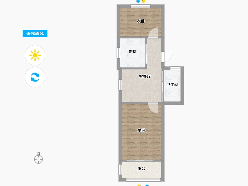 江苏省-南京市-银城花园20区-22号楼-45.00-户型库-采光通风