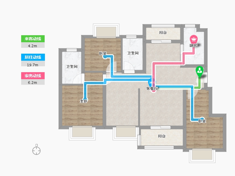 重庆-重庆市-弘阳昕悦棠-84.00-户型库-动静线