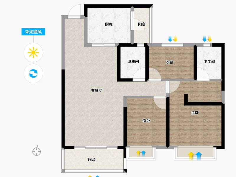 陕西省-安康市-恒大未来城-108.01-户型库-采光通风