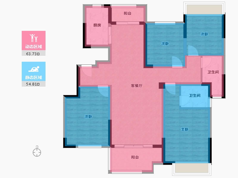 安徽省-宿州市-虹都府紫金园-105.00-户型库-动静分区