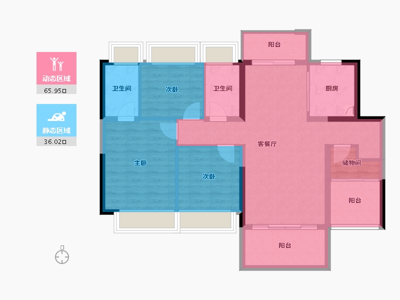 广东省-江门市-碧桂园·天麓湖-91.03-户型库-动静分区