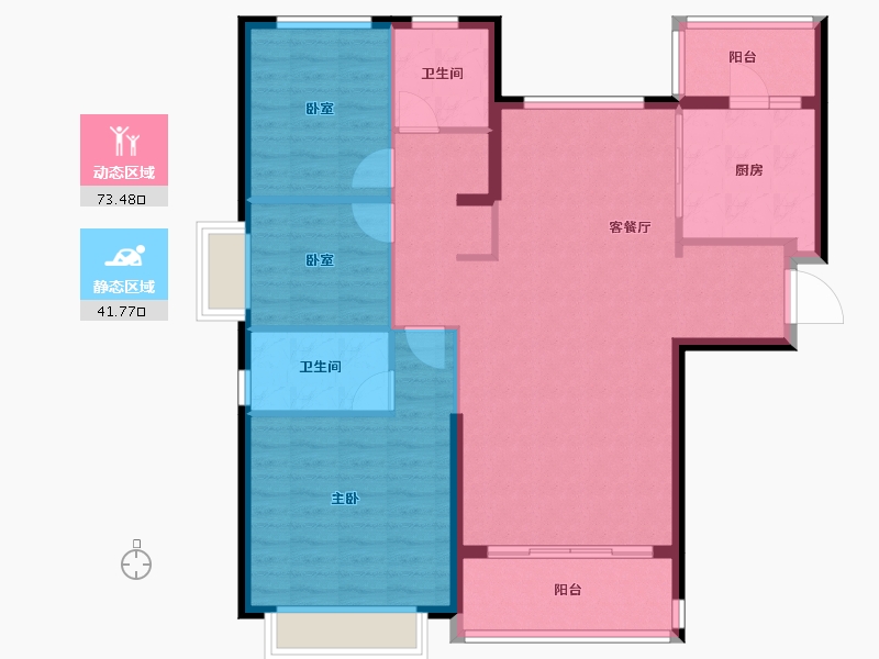 陕西省-安康市-恒大未来城-104.67-户型库-动静分区