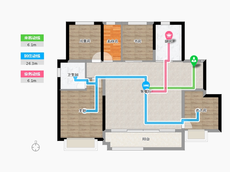 陕西省-渭南市-合创铂悦府-115.55-户型库-动静线