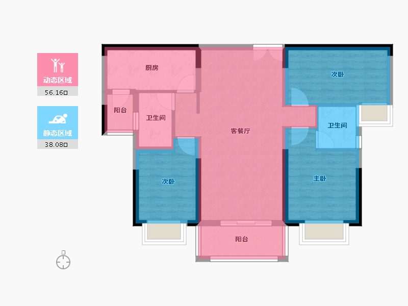 陕西省-安康市-龙湾水境-83.85-户型库-动静分区