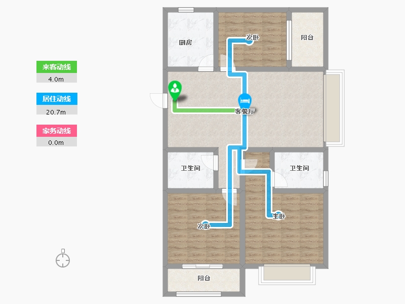 山西省-运城市-鑫洋中心城壹号院-101.84-户型库-动静线