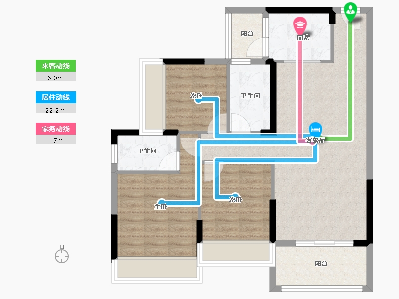 广东省-韶关市-南雄大福国际名城-83.30-户型库-动静线