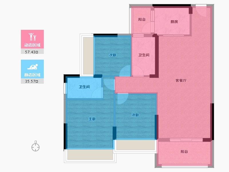 广东省-韶关市-南雄大福国际名城-83.30-户型库-动静分区