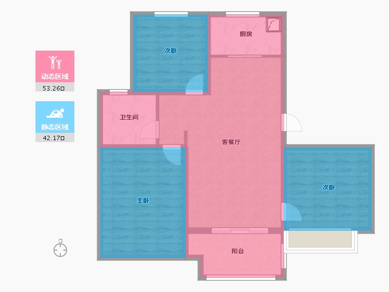 山西省-临汾市-汾河上园-85.20-户型库-动静分区