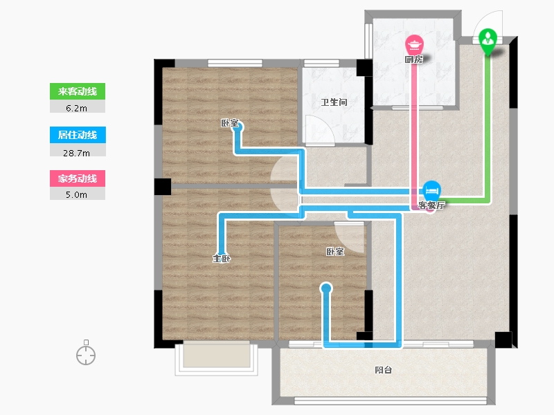 山西省-吕梁市-天福·幸福家园-103.57-户型库-动静线