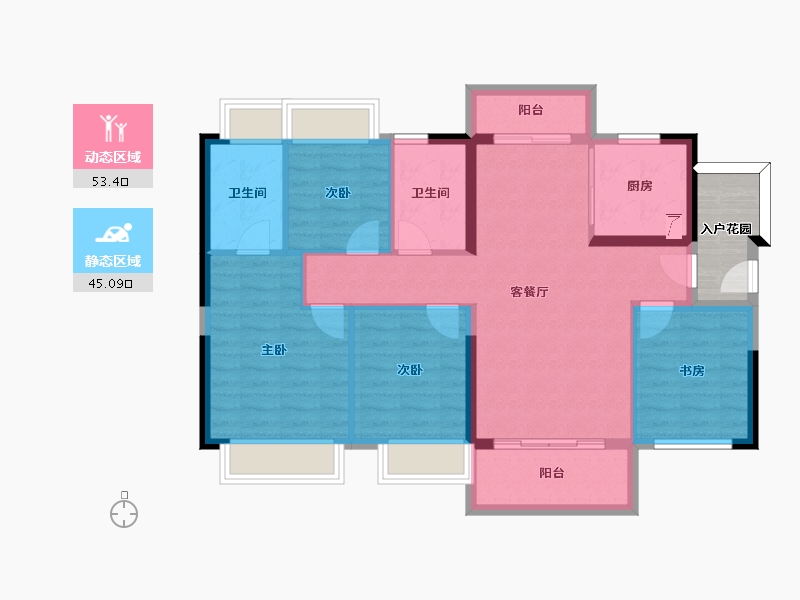 广东省-江门市-融创御府-92.57-户型库-动静分区