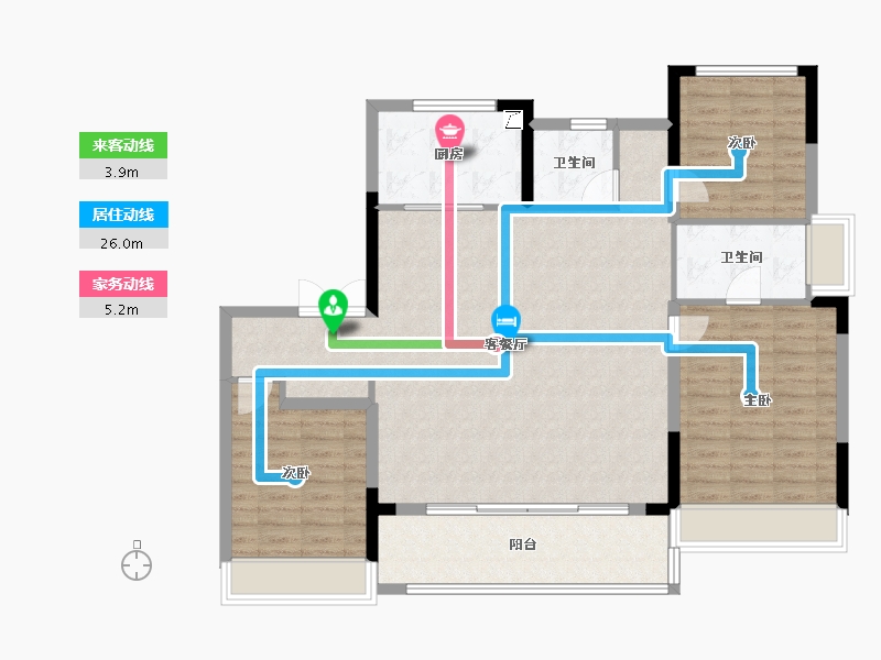 安徽省-芜湖市-融创北京路1號-114.38-户型库-动静线