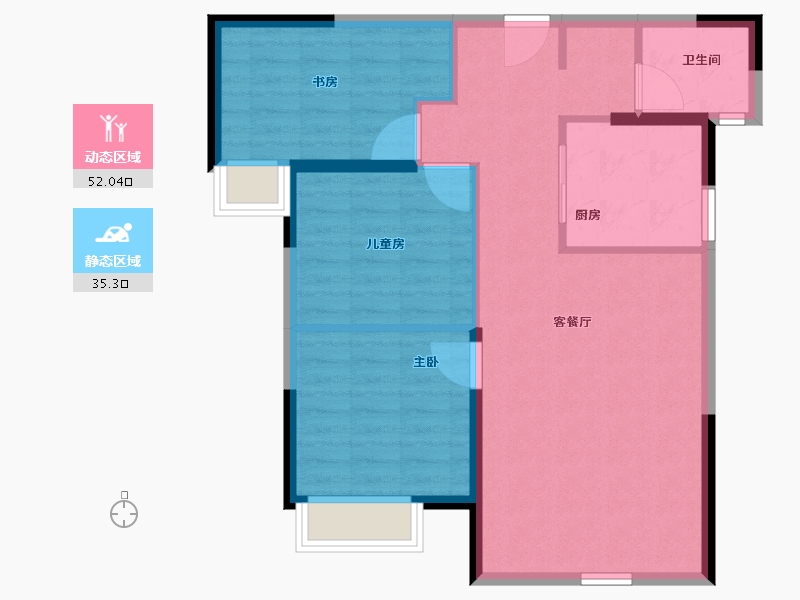 新疆维吾尔自治区-乌鲁木齐市-万科·都会未来城-79.14-户型库-动静分区