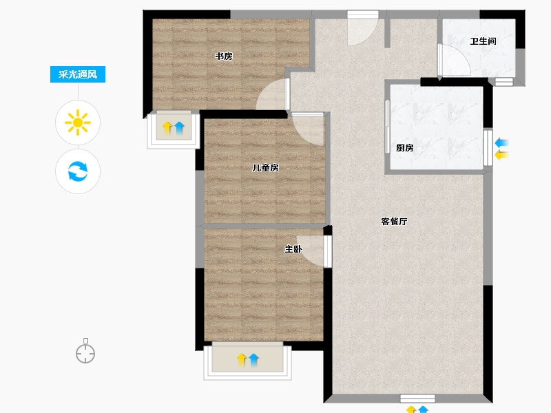 新疆维吾尔自治区-乌鲁木齐市-万科·都会未来城-79.14-户型库-采光通风