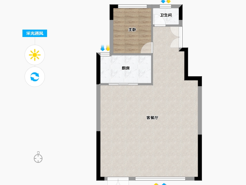 安徽省-芜湖市-融创北京路1號-69.27-户型库-采光通风